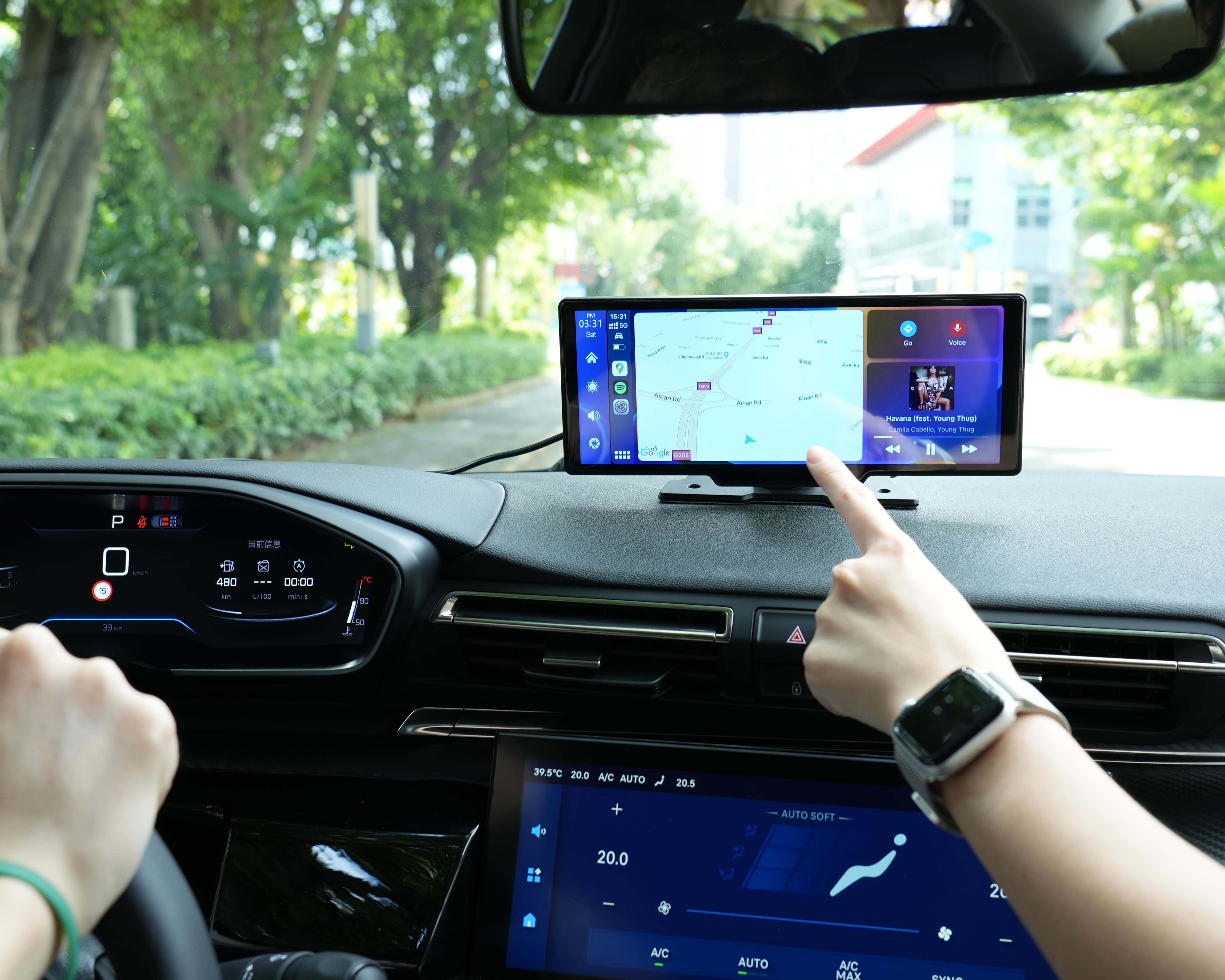 Luxe CarPlay Breedbeeld - 26 cm - Apple & Android